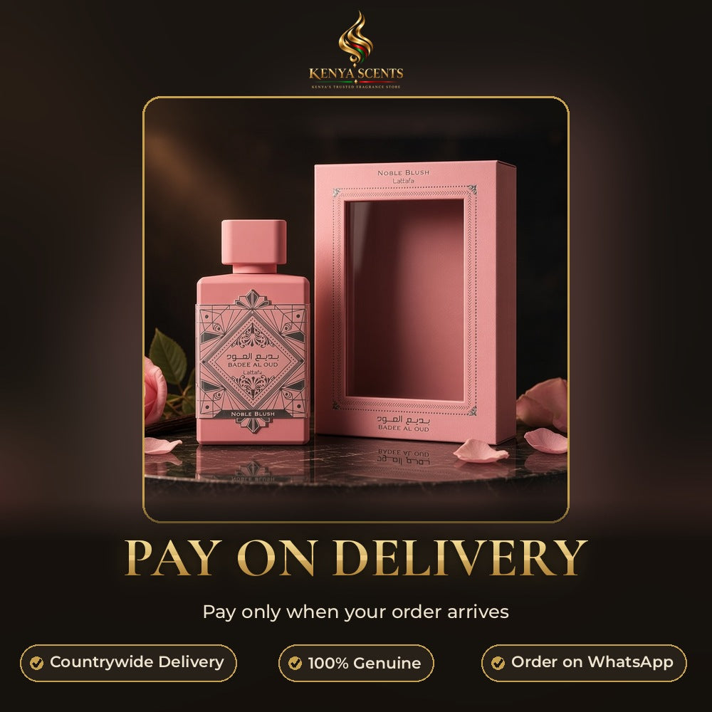 Lattafa Bade'e Al Oud Noble Blush Eau de Parfum 100ml bottle and box