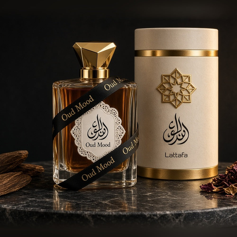 Lattafa Oud Mood Eau de Parfum 100ml bottle and box