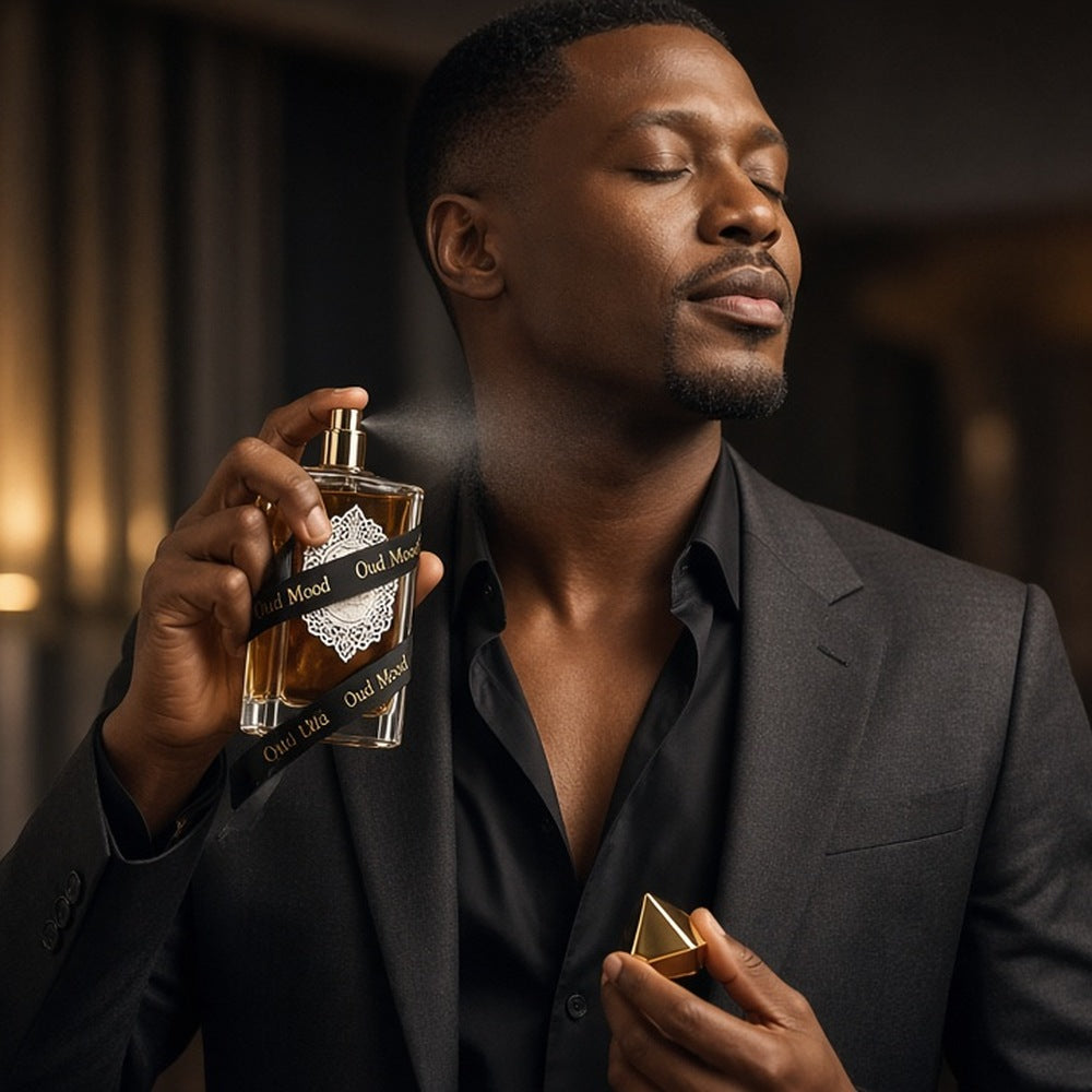 Lattafa Oud Mood Eau de Parfum 100ml being worn