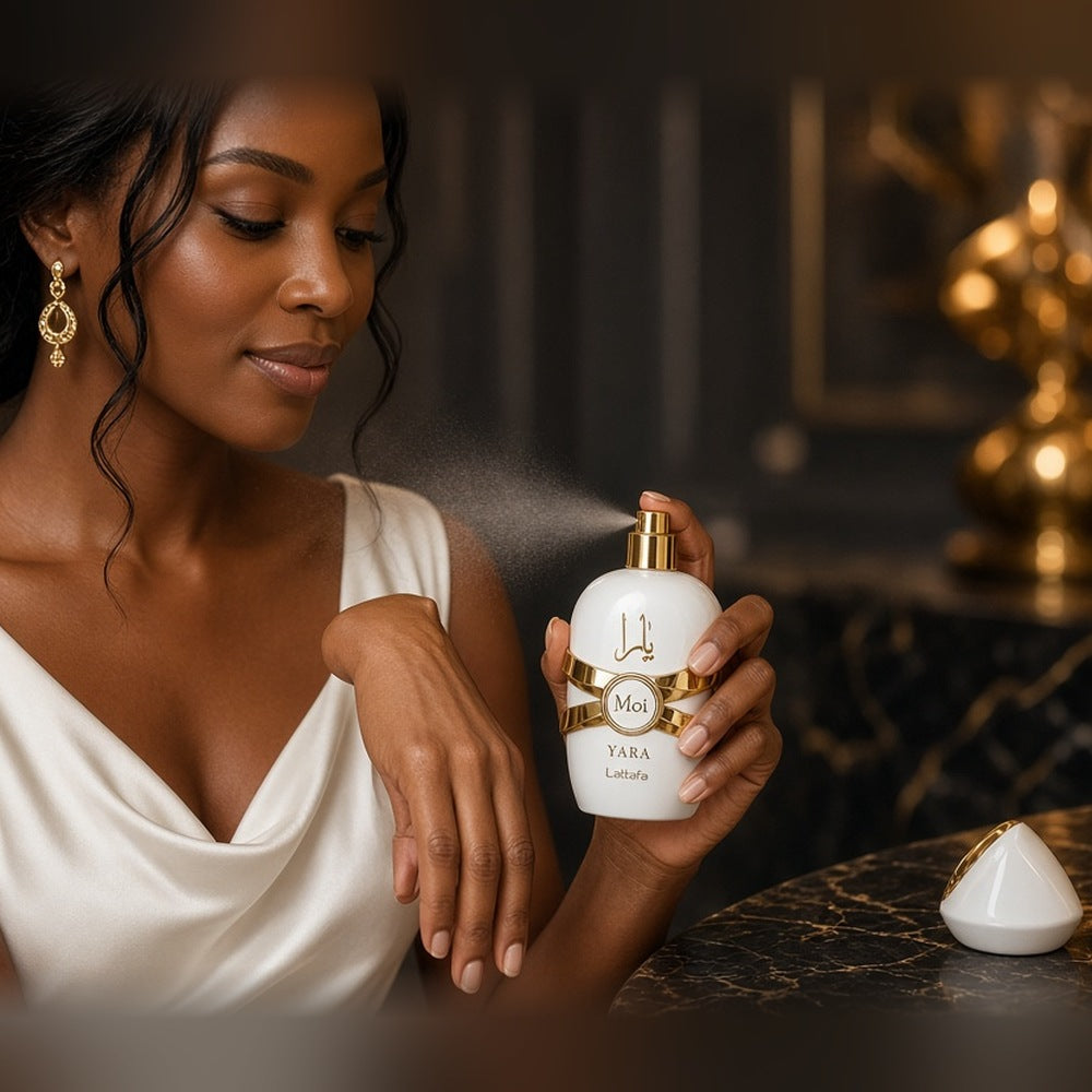 Lattafa Yara Moi Eau de Parfum 100ml being worn