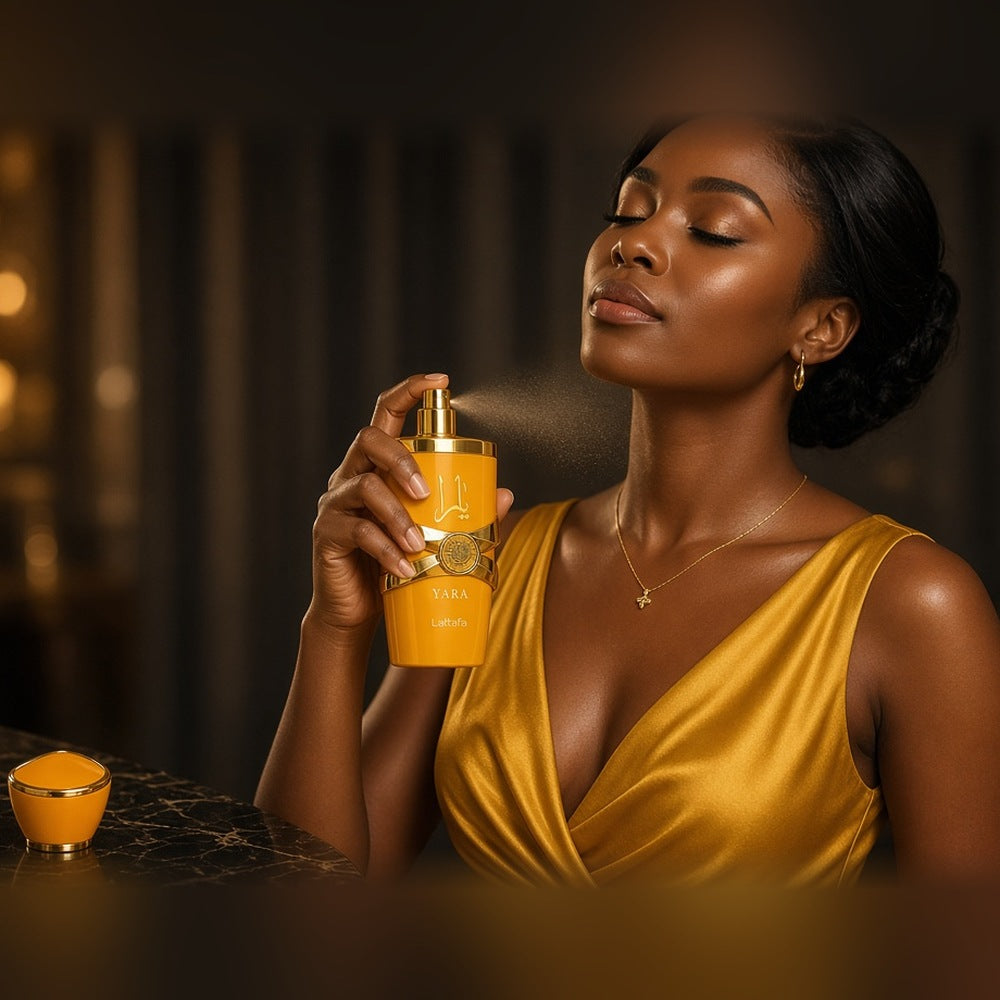 Lattafa Yara Tous Eau de Parfum 100ml being worn