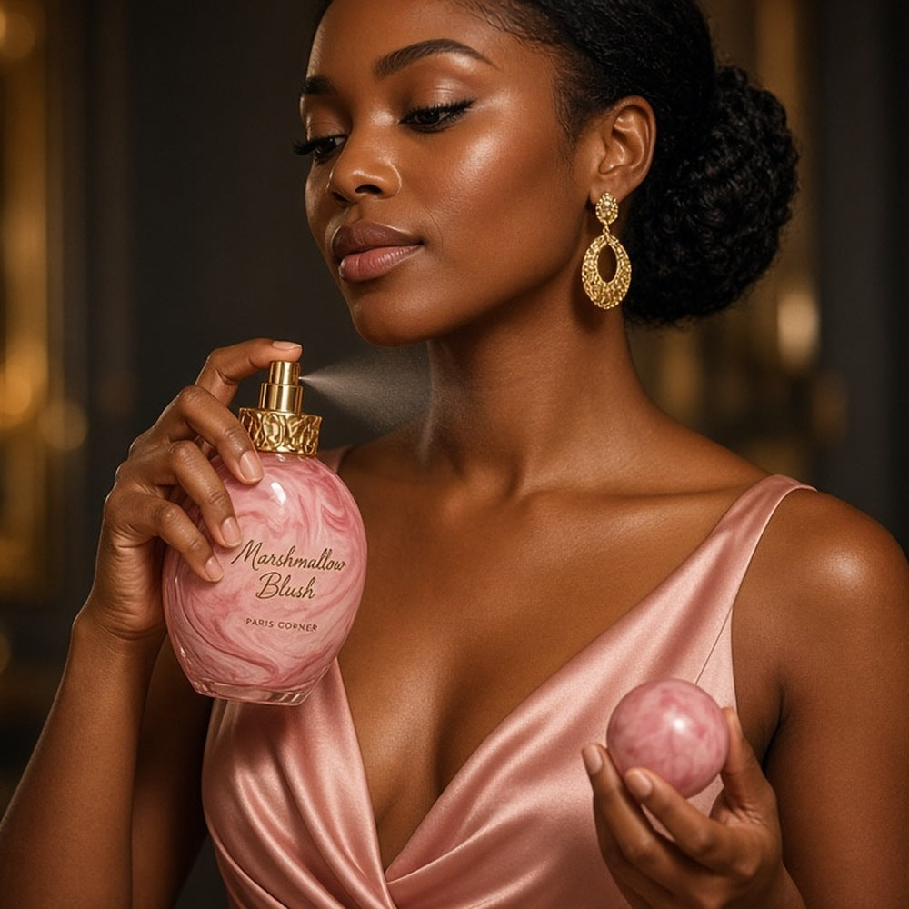 Paris Corner Marshmallow Blush Eau de Parfum 100ml being worn