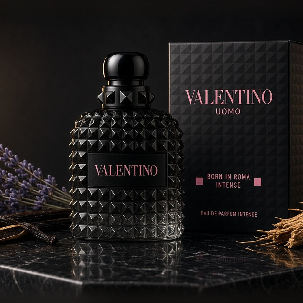 Valentino Uomo Born in Roma Eau de Parfum Intense 100ml bottle and box